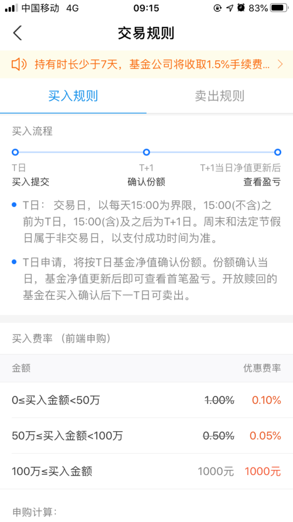 支付宝基金买入卖出规则、费率以及手续费是怎么计算的？